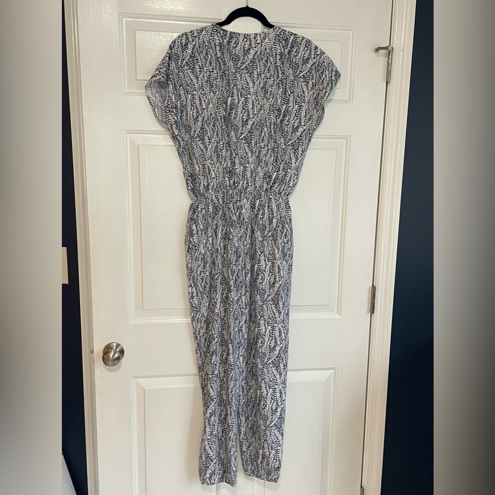 First Love By Lovelyn Jumpsuit Slate Blue and White - Picture 2 of 12